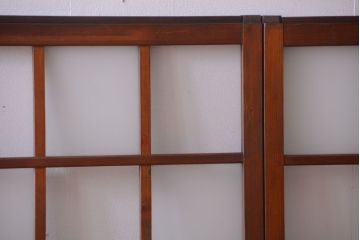 和製アンティーク　市松模様のガラス格子戸4枚セット(窓)