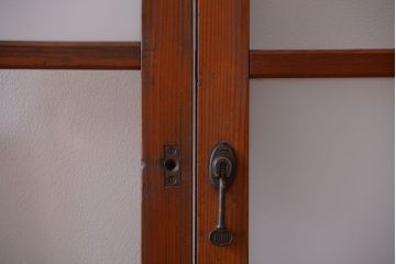 和製アンティーク　市松模様のガラス格子戸4枚セット(窓)