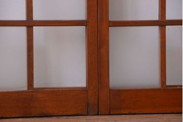 和製アンティーク　市松模様のガラス格子戸4枚セット(窓)