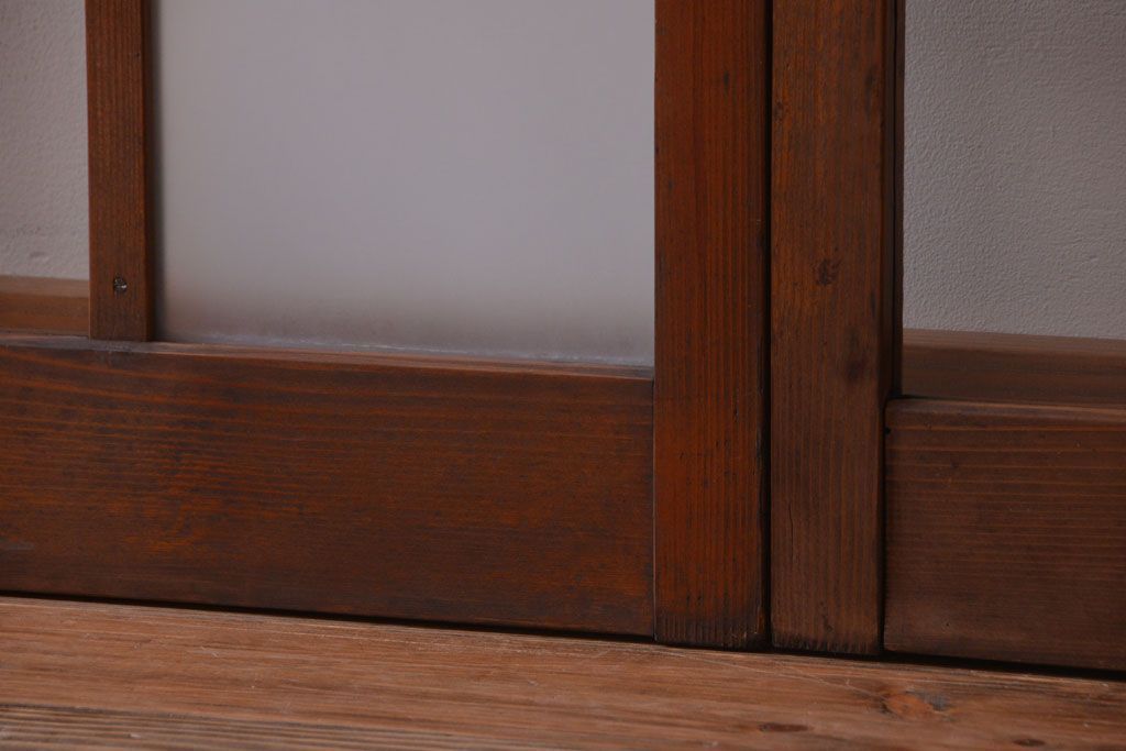 和製アンティーク　市松模様のガラス格子戸4枚セット(窓)