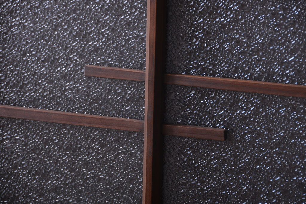 和製アンティーク　モダンなダイヤガラス戸2枚セット