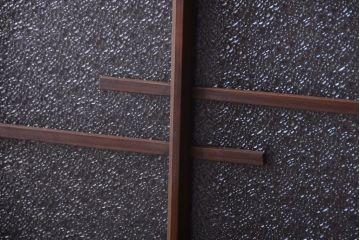 和製アンティーク　モダンなダイヤガラス戸2枚セット