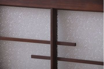 和製アンティーク　モダンなダイヤガラス戸2枚セット