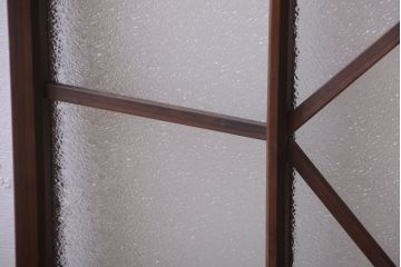 和製アンティーク　モダンなダイヤガラス戸2枚セット