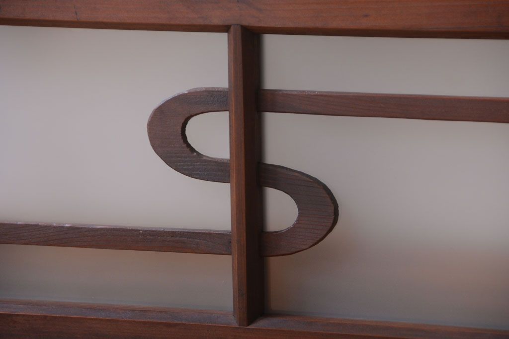 和製アンティーク　モダンなダイヤガラス戸2枚セット