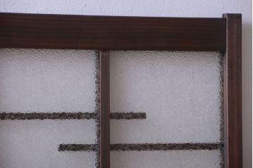 和製アンティーク　モダンなダイヤガラス戸2枚セット
