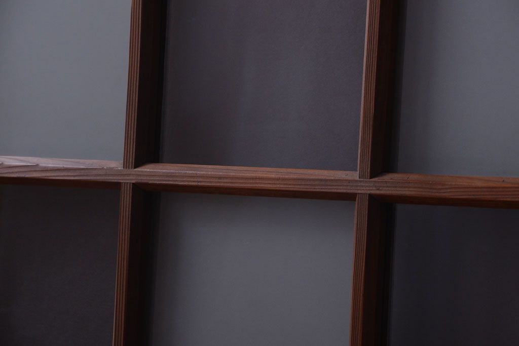 和製アンティーク　市松模様のガラス格子戸2枚セット(窓)