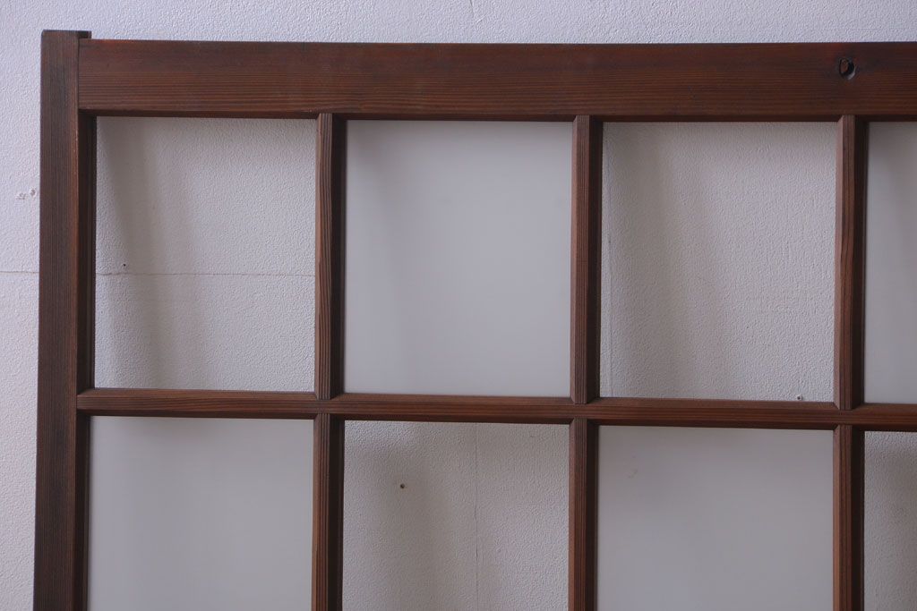 和製アンティーク　市松模様のガラス格子戸2枚セット(窓)