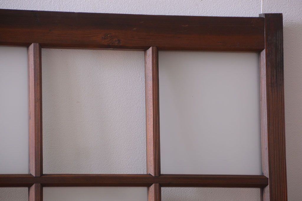 和製アンティーク　市松模様のガラス格子戸2枚セット(窓)