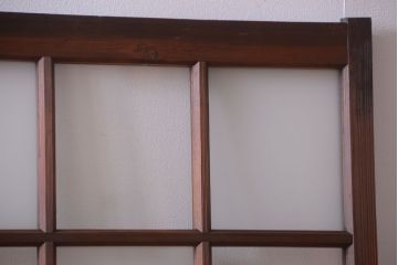 和製アンティーク　市松模様のガラス格子戸2枚セット(窓)