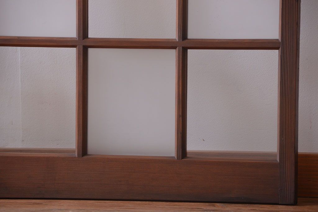 和製アンティーク　市松模様のガラス格子戸2枚セット(窓)