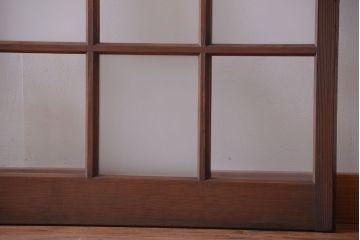 和製アンティーク　市松模様のガラス格子戸2枚セット(窓)