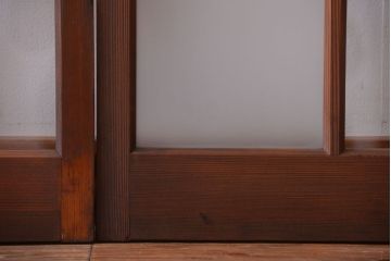 和製アンティーク　市松模様のガラス格子戸2枚セット(窓)