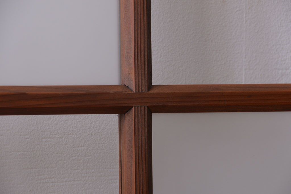 和製アンティーク　市松模様のガラス格子戸2枚セット(窓)