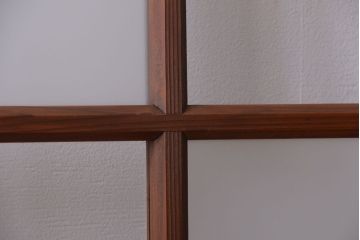 和製アンティーク　市松模様のガラス格子戸2枚セット(窓)