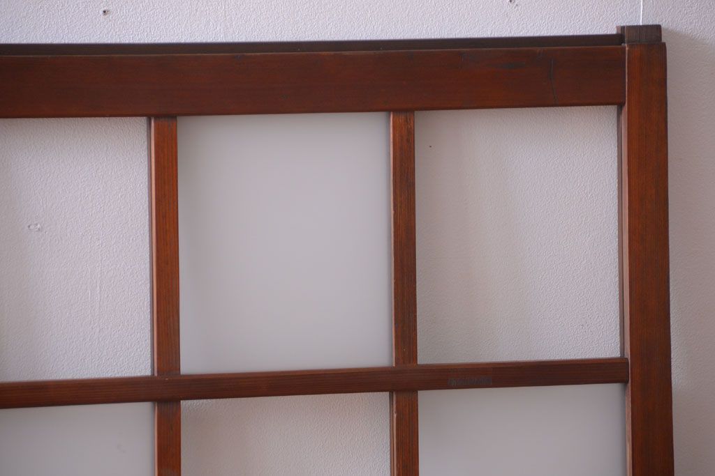 和製アンティーク　市松模様のガラス格子戸2枚セット(窓)