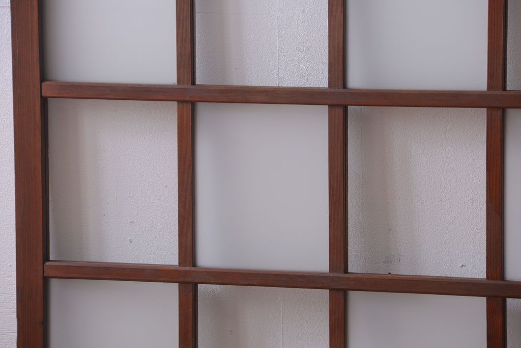 和製アンティーク　市松模様のガラス格子戸2枚セット(窓)