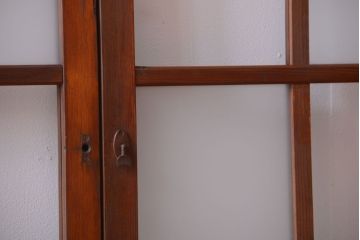 和製アンティーク　市松模様のガラス格子戸2枚セット(窓)