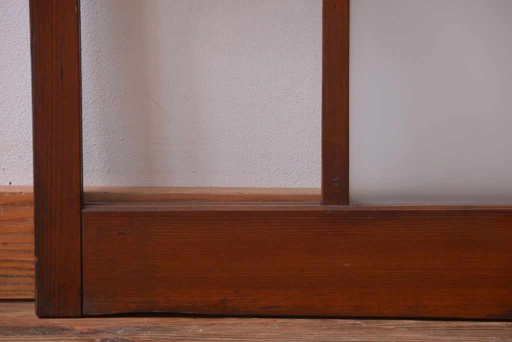 和製アンティーク　市松模様のガラス格子戸2枚セット(窓)