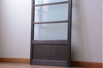 和製アンティーク　結霜ガラス入り!古い木の上質な引き戸