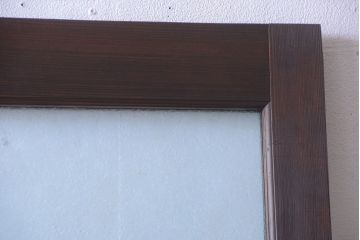 和製アンティーク　結霜ガラス入り!古い木の上質な引き戸