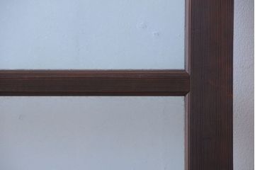 和製アンティーク　結霜ガラス入り!古い木の上質な引き戸