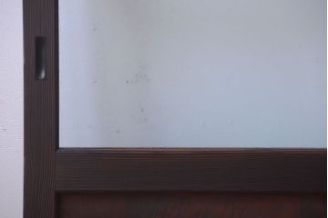 和製アンティーク　結霜ガラス入り!古い木の上質な引き戸