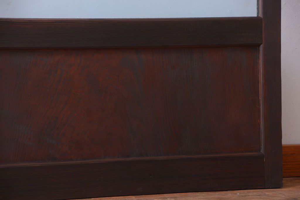 和製アンティーク　結霜ガラス入り!古い木の上質な引き戸