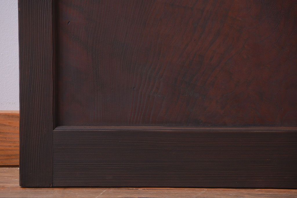 和製アンティーク　結霜ガラス入り!古い木の上質な引き戸