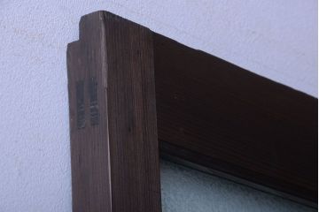 和製アンティーク　結霜ガラス入り!古い木の上質な引き戸