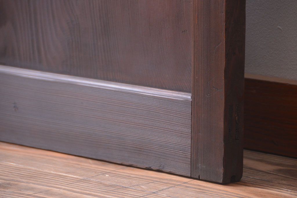 和製アンティーク　結霜ガラス入り!古い木の上質な引き戸