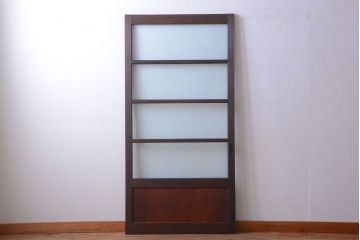 和製アンティーク　結霜ガラス入り!古い木の上質な引き戸