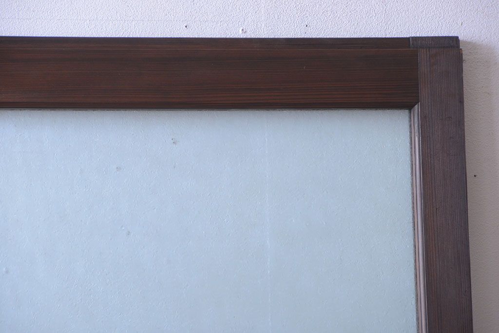 和製アンティーク　結霜ガラス入り!古い木の上質な引き戸