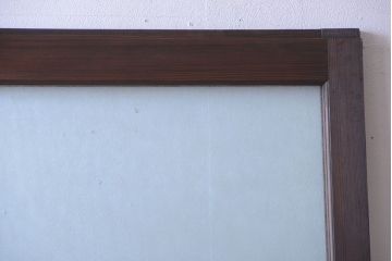 和製アンティーク　結霜ガラス入り!古い木の上質な引き戸
