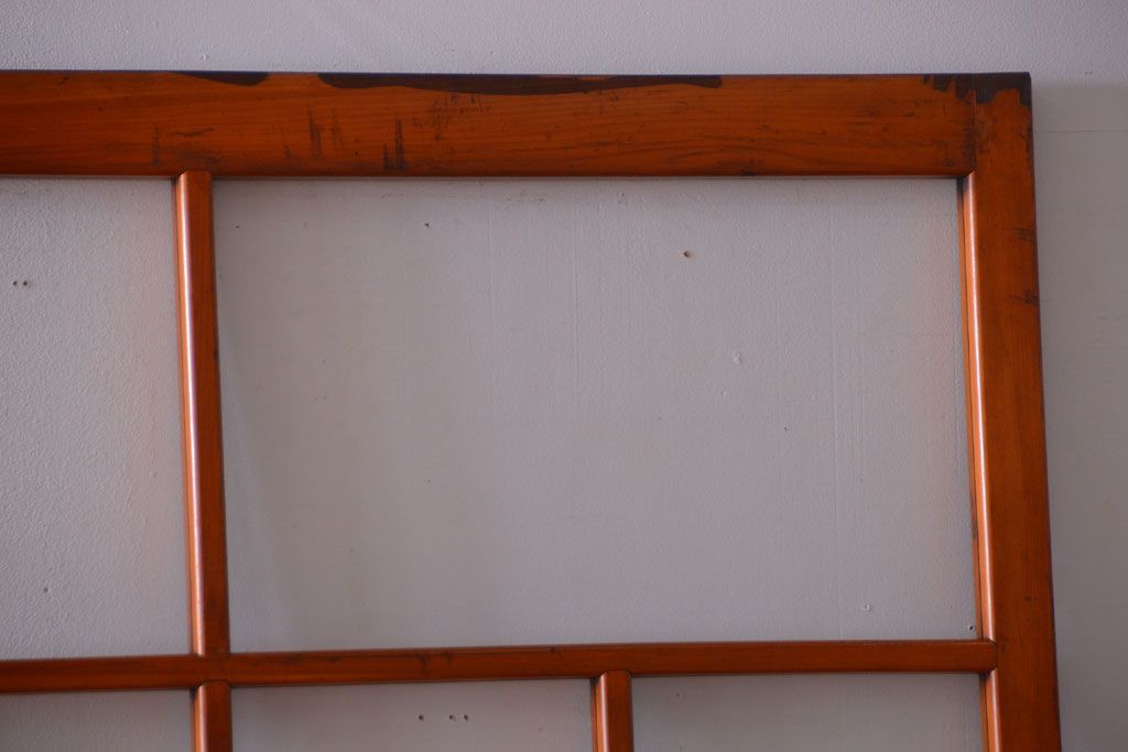 アンティーク　春慶塗が美しい上質なガラス戸4枚セット