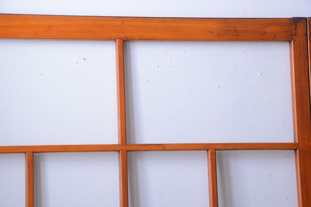 アンティーク　春慶塗が美しい上質なガラス戸4枚セット