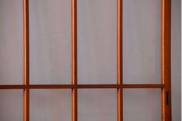 アンティーク　春慶塗が美しい上質なガラス戸4枚セット