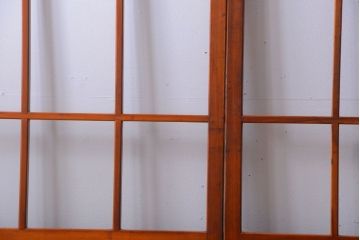 アンティーク　春慶塗が美しい上質なガラス戸4枚セット