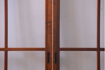 アンティーク　春慶塗が美しい上質なガラス戸4枚セット