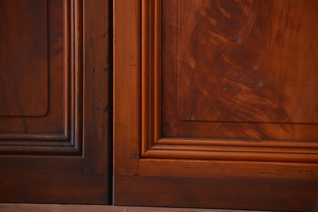 アンティーク　春慶塗が美しい上質なガラス戸4枚セット