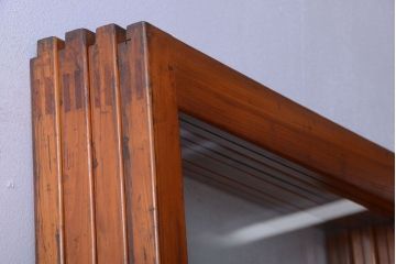 アンティーク　春慶塗が美しい上質なガラス戸4枚セット