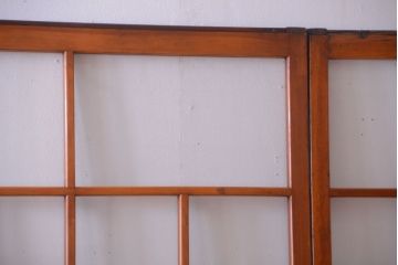 アンティーク　春慶塗が美しい上質なガラス戸4枚セット