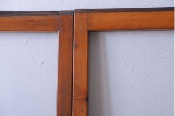 アンティーク　春慶塗が美しい上質なガラス戸4枚セット