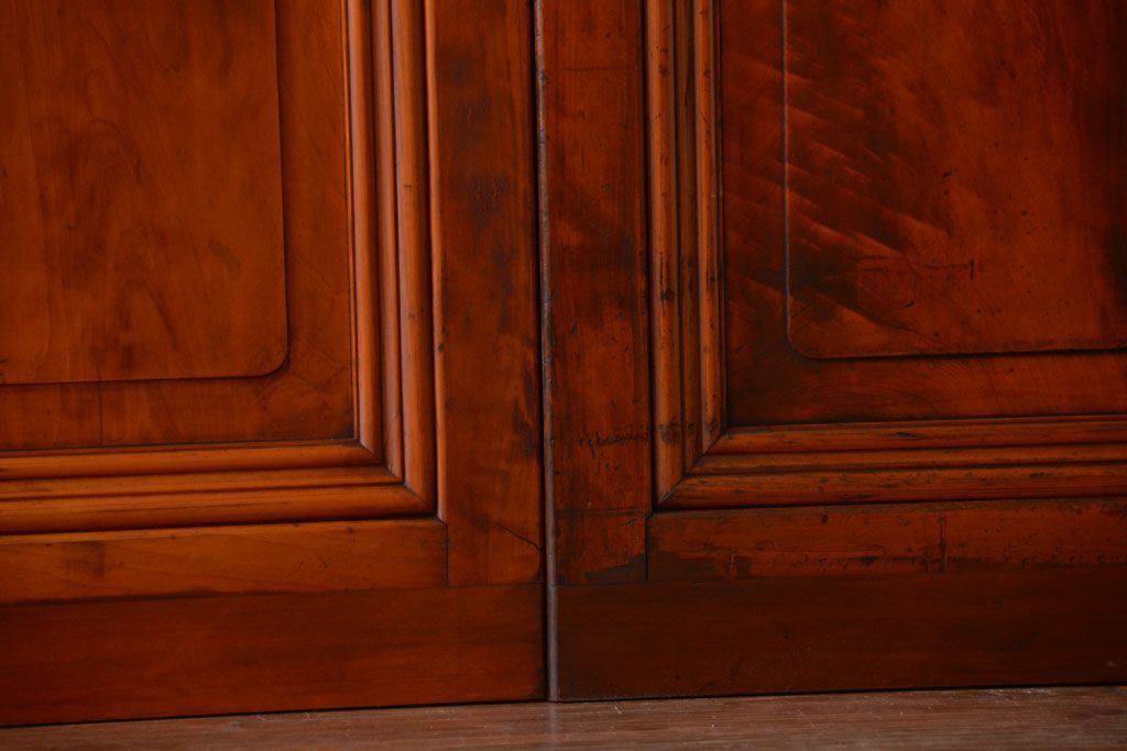 アンティーク　春慶塗が美しい上質なガラス戸4枚セット