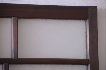 アンティーク　ダイヤガラス入り変わり型引き戸2枚セット