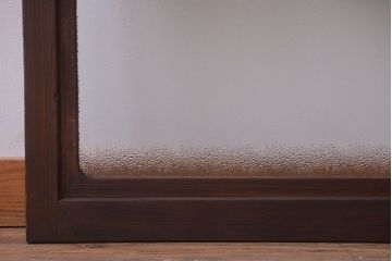 アンティーク　ダイヤガラス入り変わり型引き戸2枚セット