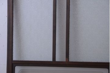 アンティーク　ダイヤガラス入り変わり型引き戸2枚セット