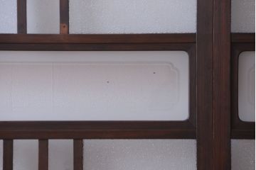 アンティーク　ダイヤガラス入り変わり型引き戸2枚セット