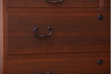 アンティーク家具　古民具・骨董　古い桐材の小さなアンティーク衣装箪笥(桐箪笥、桐たんす)