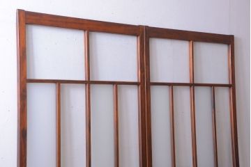 アンティーク　春慶塗が美しい上質なガラス戸2枚セット